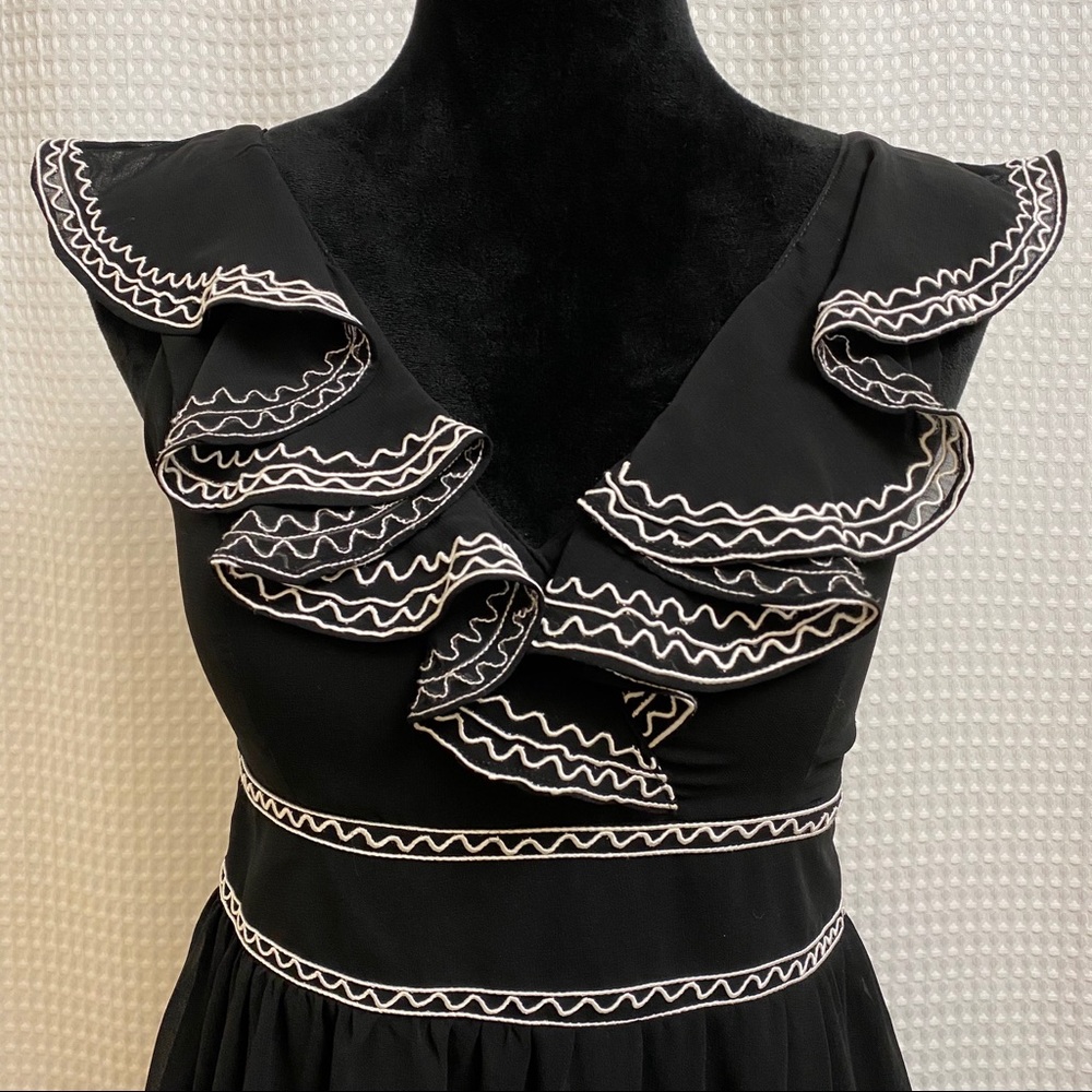 Emmelee Ruffled Edge Semi Sheer Party Dress - Picture 2 of 8